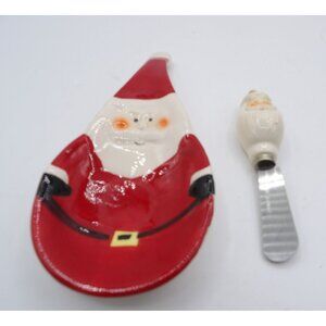 Santa Serving 2 pc Set unbranded No © Small Spoon Rest and Spreader Knife